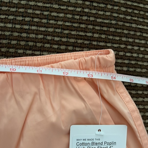 NWT Lululemon Cotton-Blend Poplin High-Rise Short 4" size small Peach Bellini - Picture 8 of 8